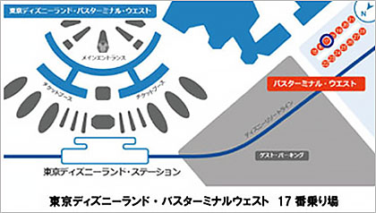 東京ディズニーランド(R)・ホテル行きバス乗り場　17番乗り場