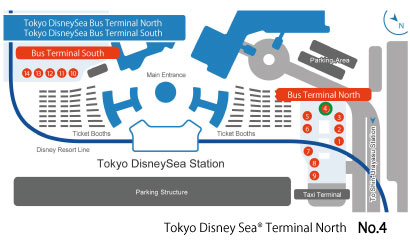 东京迪士尼海洋®　公车站　站台 4　(Terminal North)