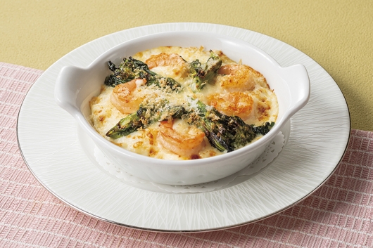 菜の花と海老のドリア