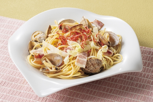 あさりと春キャベツのペペロンチーノ