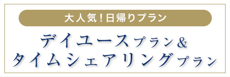 大人気！日帰りプラン